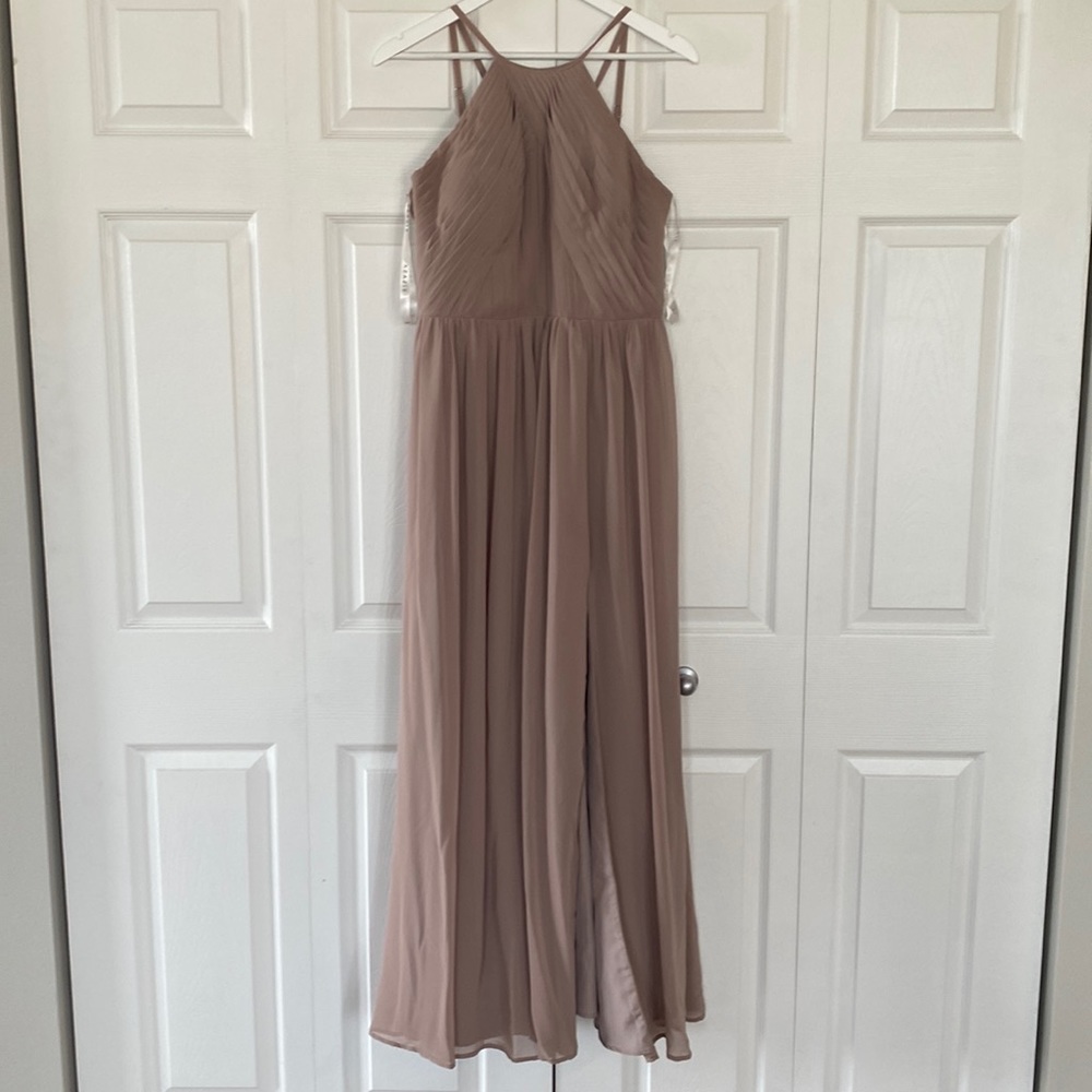 Only worn once! Beautiful taupe Azazie bridesmaid dress!
